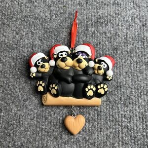Christmas Holiday Ornament Family‎ Of Four Bears Can Be Personalized New